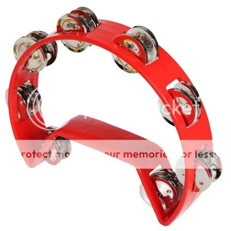 Crescent Tambourine, Red, 16 Jingles