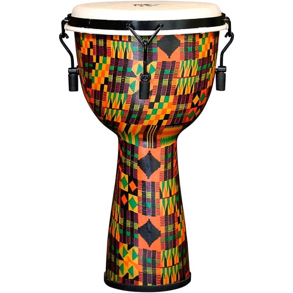 Kente Cloth Key-Tuned Djembe with Synthetic Head