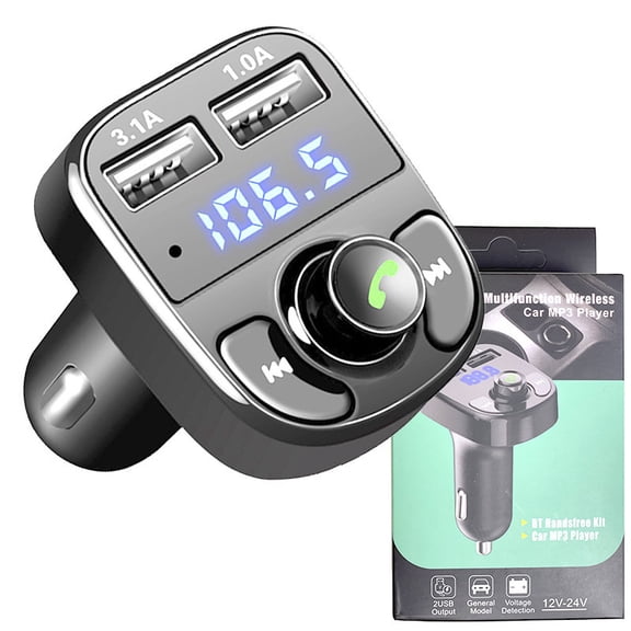 X8 On-board Bluetooth Receiver Charger, Lossless Sound FM Transmitter, Plug-in Car On-board MP3 Bluetooth Player,X8
