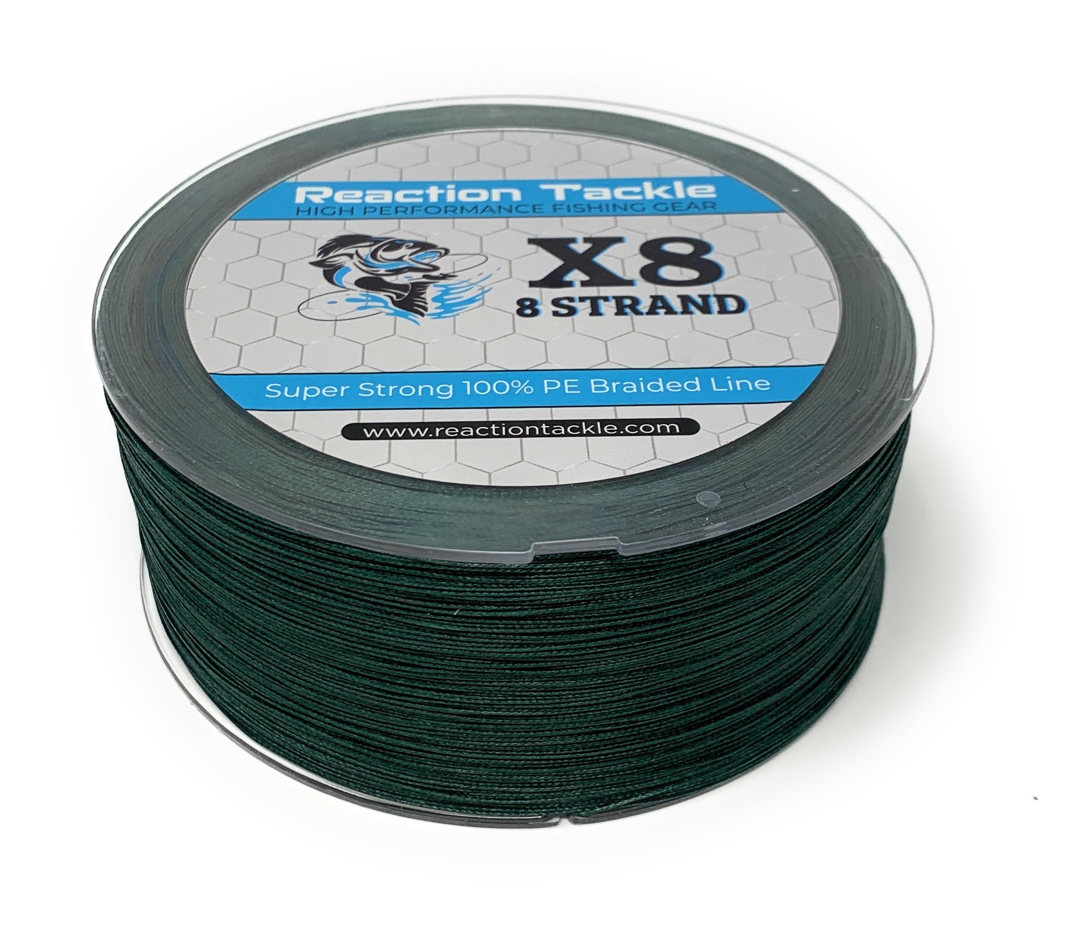 X8 Reaction Tackle Braided Fishing Line Moss Green 8 Strand