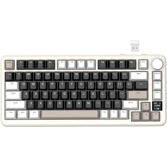 X85Pro 75% Triple-Mode Mechanical Gaming Keyboard,Hot Swappable,2.4GHz //USB-C,TFT Display & Knob,RGB,Gasket Mount,QMK Custom for PC/-Cheese/Linear Blueberry