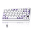 thumbnail image 1 of X85Pro Wireless Mechanical Keyboard,TKL 82 Keys Bluetooth 5.0/2.4GHz/USB-C Hot Swappable Custon Keyboard,Knob Control, Gasket Structure,RGB Backlit Gaming Keyboard for PC/Mac/PS4/Xbox (Purple), 1 of 4