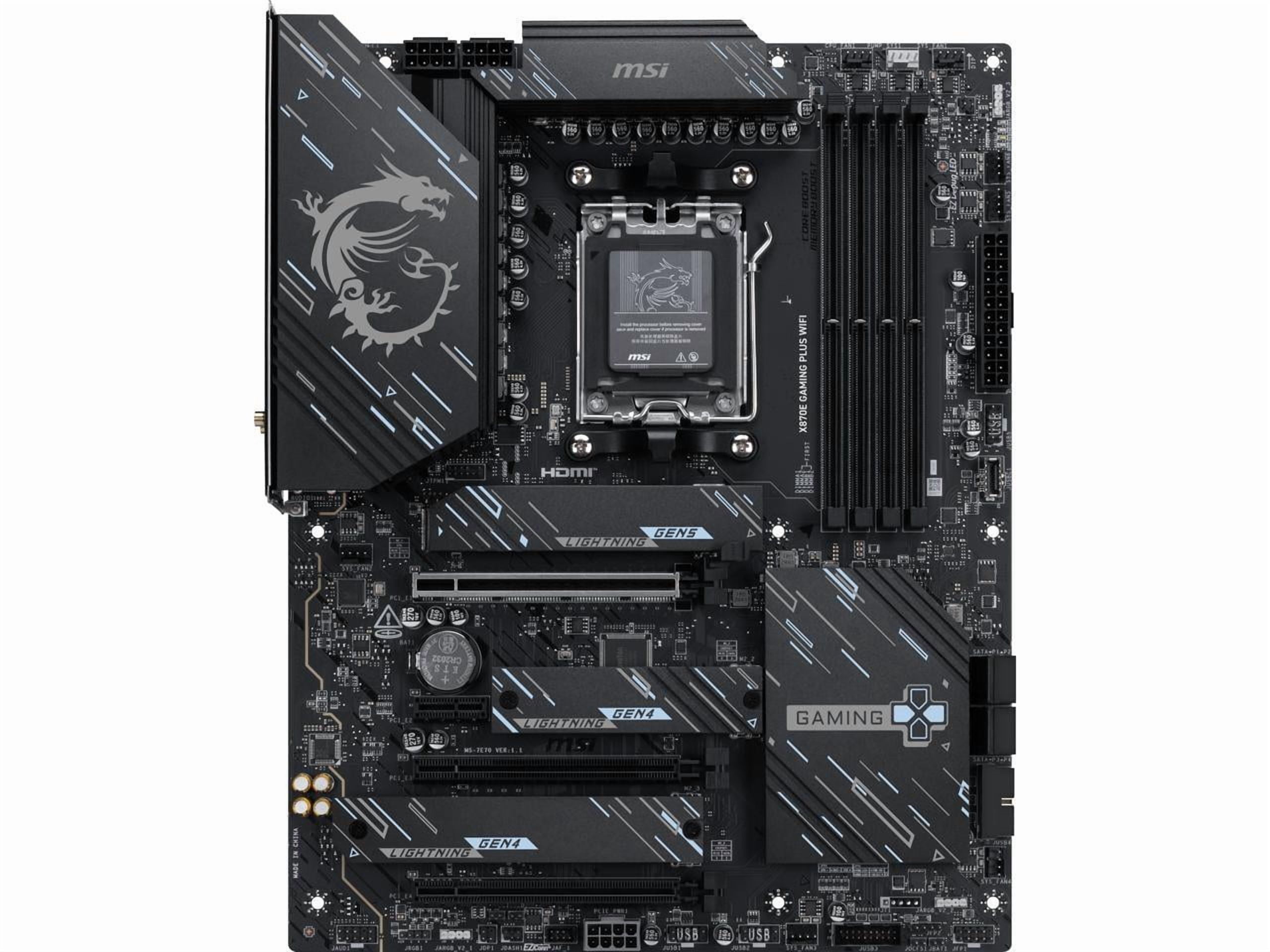 MSI X870E GAMING PLUS WIFI AM5 AMD X870E SATA 6GB/S  5G LAN DDR5 M.2 Wi-Fi 7 ATX Motherboard