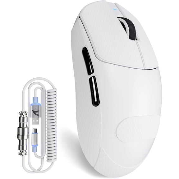 X8Plus 55g Superlight Gaming with 40K DPI,PAW 3395PRO Sensor, Broadcom BK52820 Chip,HUANO ,Web Driver,Tri-Mode Fit Large Hand Mice with -White&Sticker