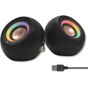 X9 Performance Black Computer Speakers for Desktop PC - Bluetooth, Aux, and USB Speakers with RGB Lighting for Desk Top, Laptops, Tablet