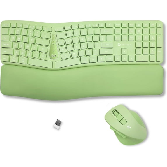 X9 Green Ergonomic Keyboard Mouse Wireless Combo - Type Comfortably ...