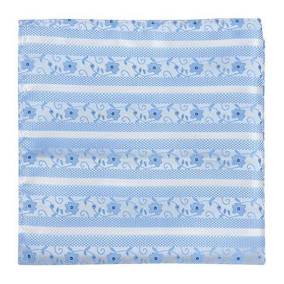 X9 PS - 12 x 12 in. Matching Pocket Square - Blue With Flowers