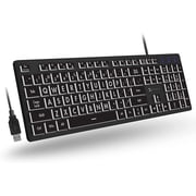 X9 Performance Backlit Large Print Keyboard, USB Wired, 7 Colors, Oversize Keys for Seniors