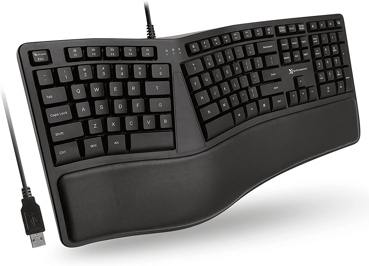 X9 Performance Ergonomic Wired Keyboard with Wrist Rest, Split Design, USB