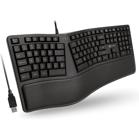 X9 Performance Ergonomic Wired Keyboard with Wrist Rest, Split Design, USB