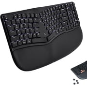 X9 Performance Low Profile Mechanical Ergonomic Keyboard - BT + 2.4G + Wired - Type in Comfort - Wireless Split Keyboard Mechanical - Wrist Cushion, Red Switch, Backlit, Rechargeable - For PC / Mac
