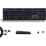 X9 Performance Low Profile Mechanical Keyboard Wireless Wired + BT + 2.4Ghz - Triple Mode Connectivity, Red Switches, Backlit, 107-Key - Slim Bluetooth Mechanical Keyboard for Mac and PC