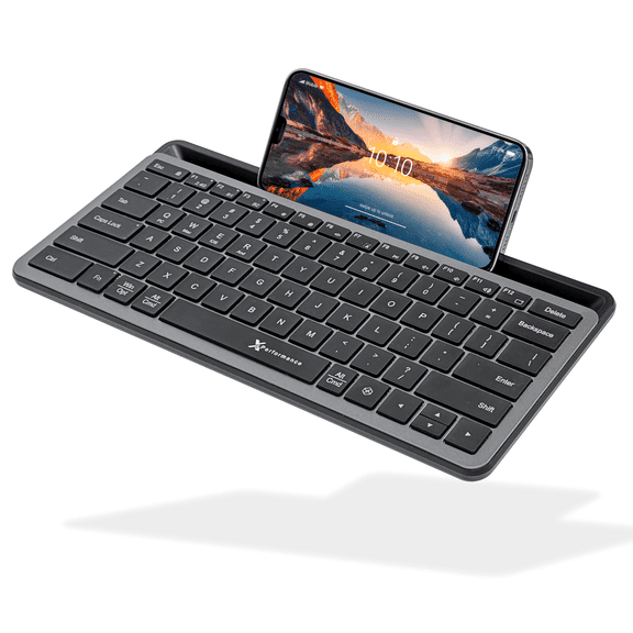 X9 Performance Small Wireless Keyboard with Dock - (BT + 2.4Ghz) - Ready for Travel - Compact Bluetooth Keyboard for Tablet, Phone, Office - Backlit, Portable, Multi-Device - PC, Mac, iPad, Android