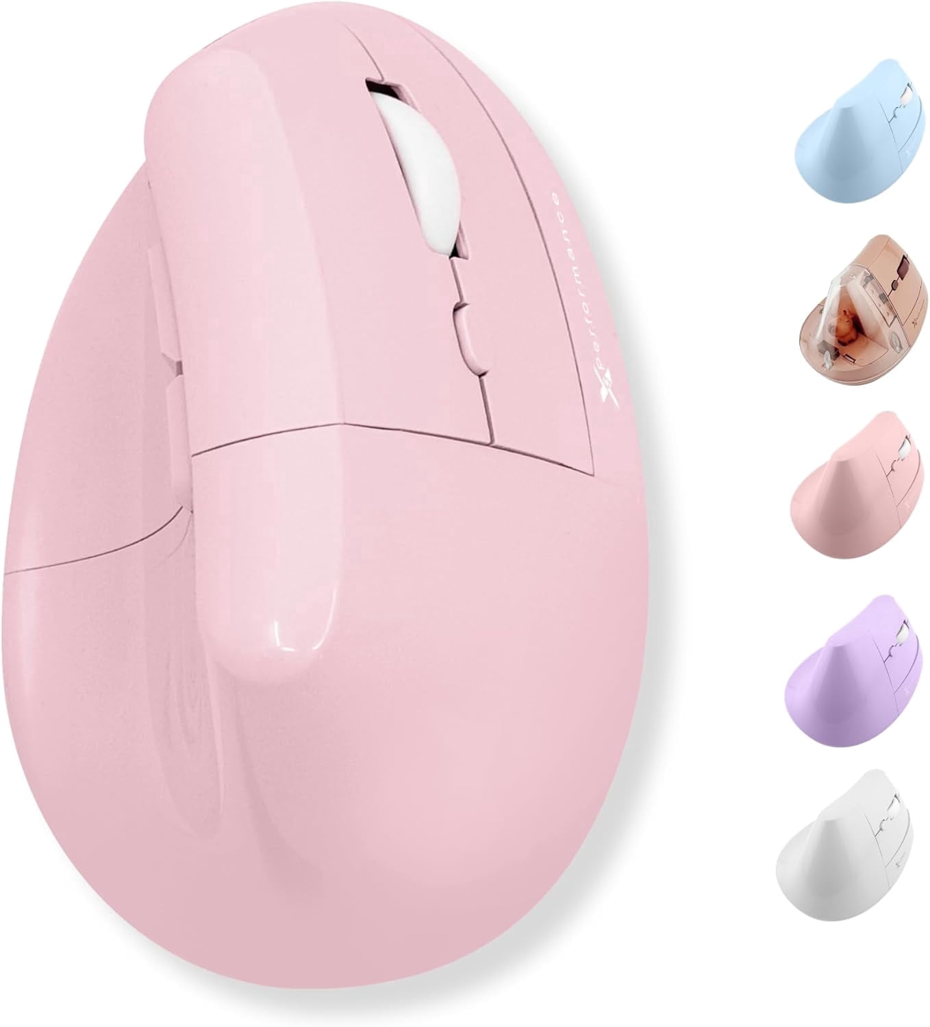 X9 Performance Wireless Vertical Ergonomic Mouse - (BT + 2.4Ghz) - Click in Comfort - Up to 4000 DPI, 6 Button, Rechargeable - Bluetooth Ergonomic Vertical Mouse Wireless - For Mac and PC - Pink