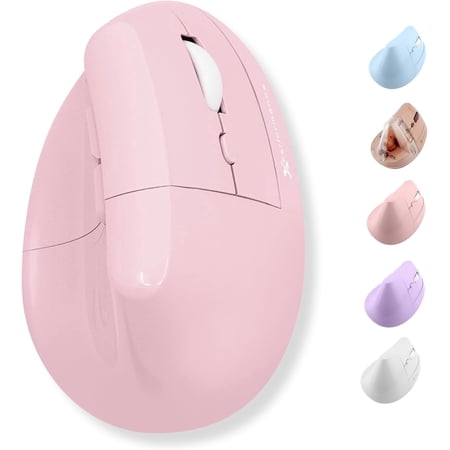 X9 Performance Wireless Vertical Ergonomic Mouse - (BT + 2.4Ghz) - Click in Comfort - Up to 4000 DPI, 6 Button, Rechargeable - Bluetooth Ergonomic Vertical Mouse Wireless - For Mac and PC - Pink