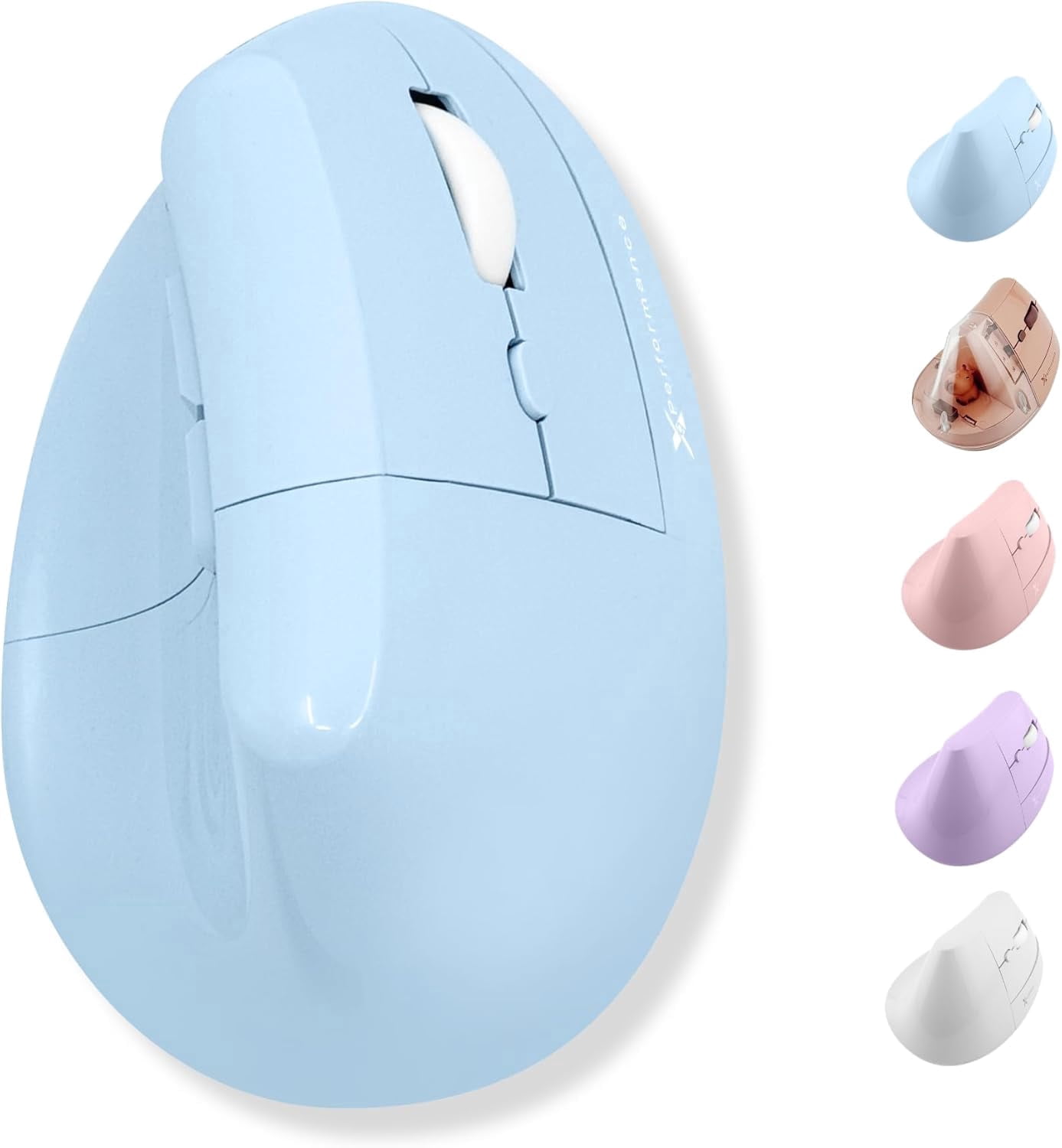 X9 Performance Wireless Vertical Ergonomic Mouse - (BT + 2.4Ghz) - Click in Comfort - Up to 4000 DPI, 6 Button, Rechargeable - Bluetooth Ergonomic Vertical Mouse Wireless - For Mac and PC - Blue