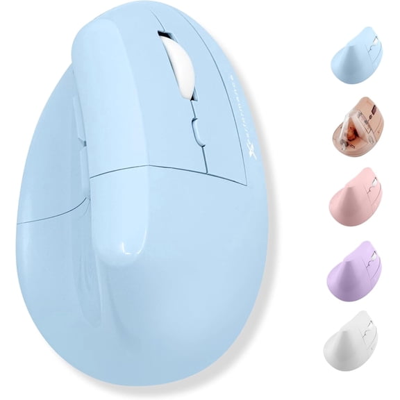 X9 Performance Wireless Vertical Ergonomic Mouse - (BT + 2.4Ghz) - Click in Comfort - Up to 4000 DPI, 6 Button, Rechargeable - Bluetooth Ergonomic Vertical Mouse Wireless - For Mac and PC - Blue