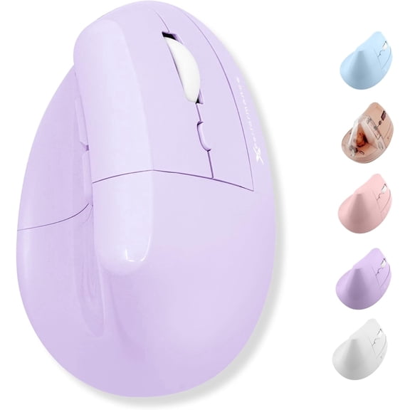 X9 Performance Wireless Vertical Ergonomic Mouse - (BT + 2.4Ghz) - Click in Comfort - Up to 4000 DPI, 6 Button, Rechargeable - Bluetooth Ergonomic Vertical Mouse Wireless - For Mac and PC - Purple