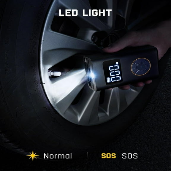 X9 Pro Portable Tire Inflator for Compact Car, 1Min Fast Inflate Electric Bike Pump with Digital Tire Pressure Gauge, 150PSI Air Compressor for Electric Bikes, Motorcycle, Ball