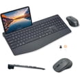 thumbnail image 1 of X9 Quiet Wireless Keyboard and Mouse Combo (Bluetooth + 2.4GHz) with Wrist Rest, Phone Holder, Silent, Multi-Device, Full-Size Ergonomic Keyboard Mouse Wireless Combo for Phone, Computer, Laptop, Mac, 1 of 9