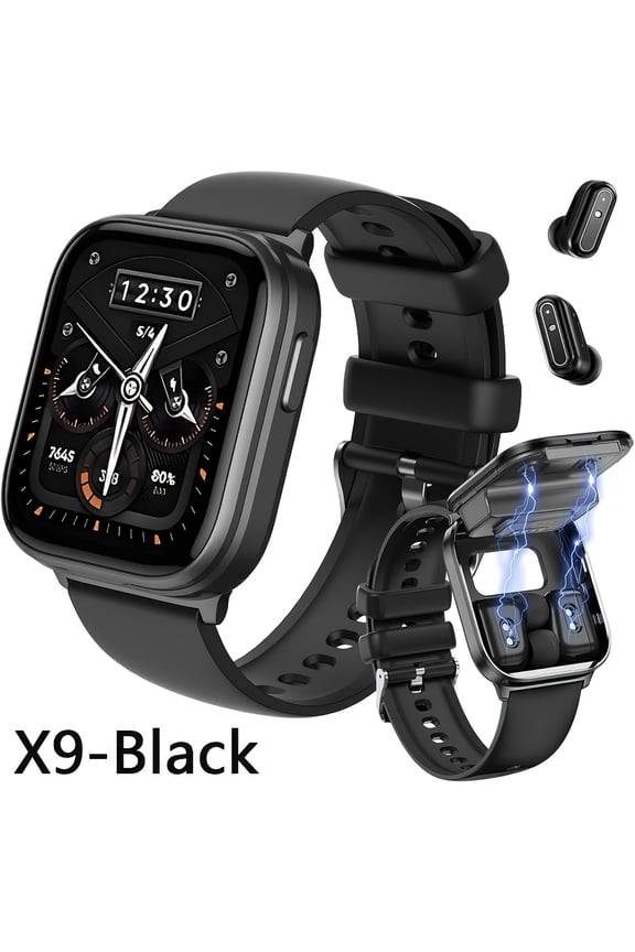 X9 Smart Watch Built-in Headset 2-in-1 (receive/ make Calls), 1.85-inch Men's and Women's Sports Watch, 7+ Sports Mode, High-definition Touch Screen with NFC Function, Christmas, Halloween Gifts