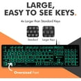 thumbnail image 1 of X9 Wired Keyboard and Mouse Combo - Large Print Backlit Keyboard and Mouse for Elderly, Low Vision, Visually Impaired - 7 LED Light Up Color, Lighted Large Letters for Laptop PC Computer USB, 1 of 4