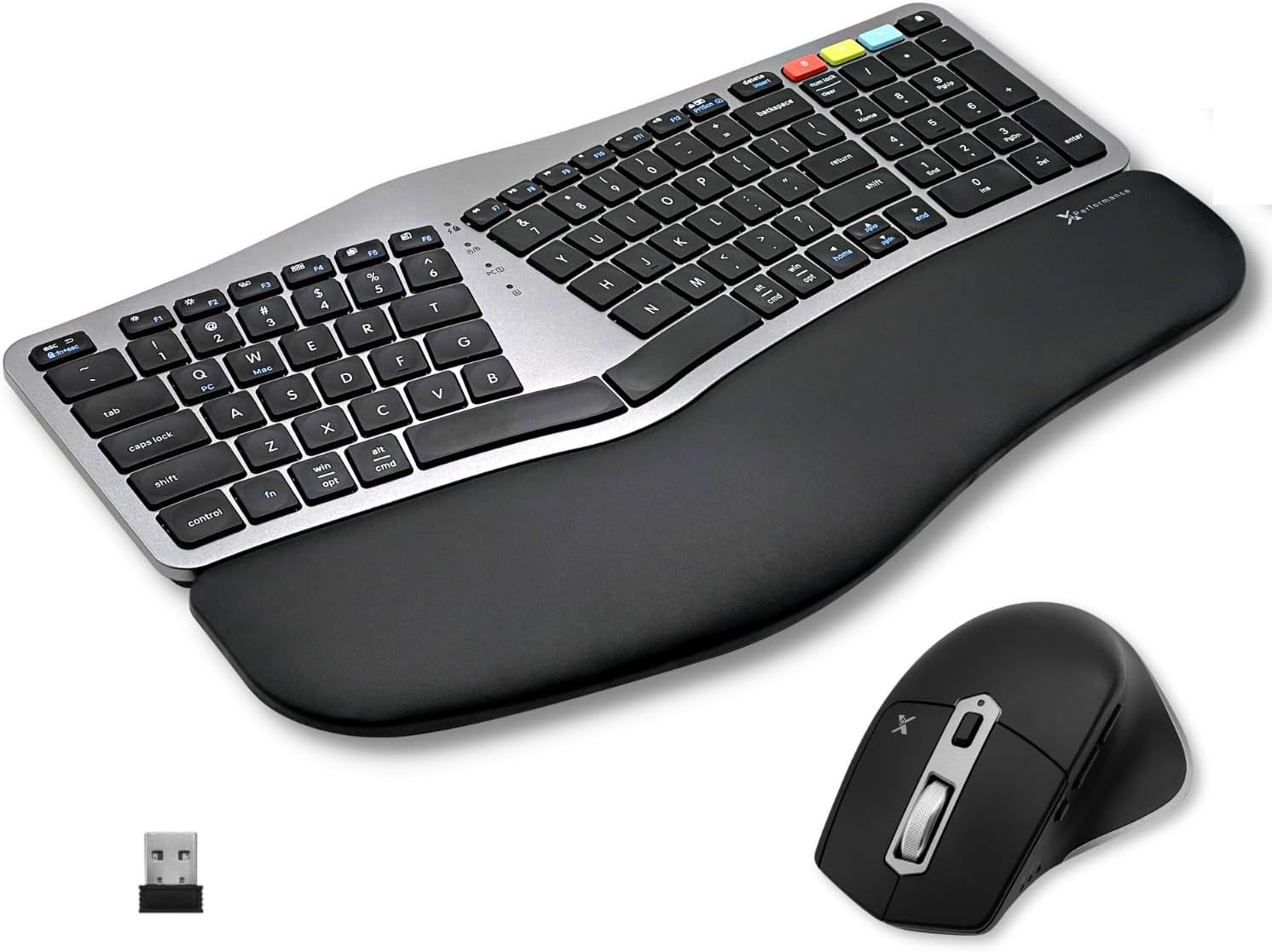 X9 Wireless Ergonomic Keyboard and Mouse Combo 2.4G+BT Optimized for Comfort Bluetooth