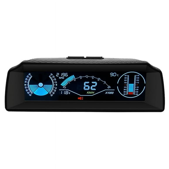 X90 Head Up Display On-Board Computer OBD2 Car Speedometer OBD Gauge with Tilt Pitch Angle Protractor