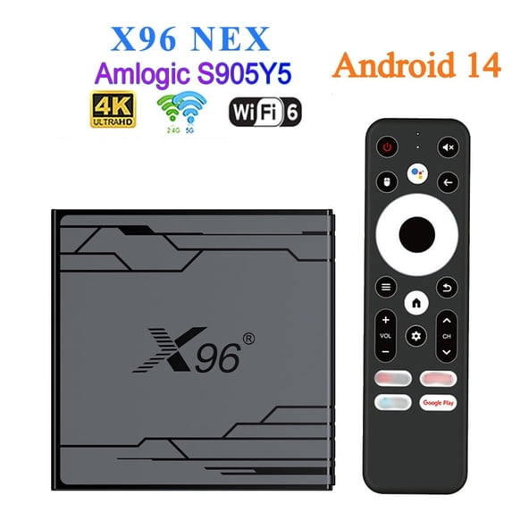 X96 NEX Android TV Box, 4GB RAM 32GB ROM, Android 14, Dual-Band Wi-Fi, BT5, 4K Ultra HD, Dual Certification