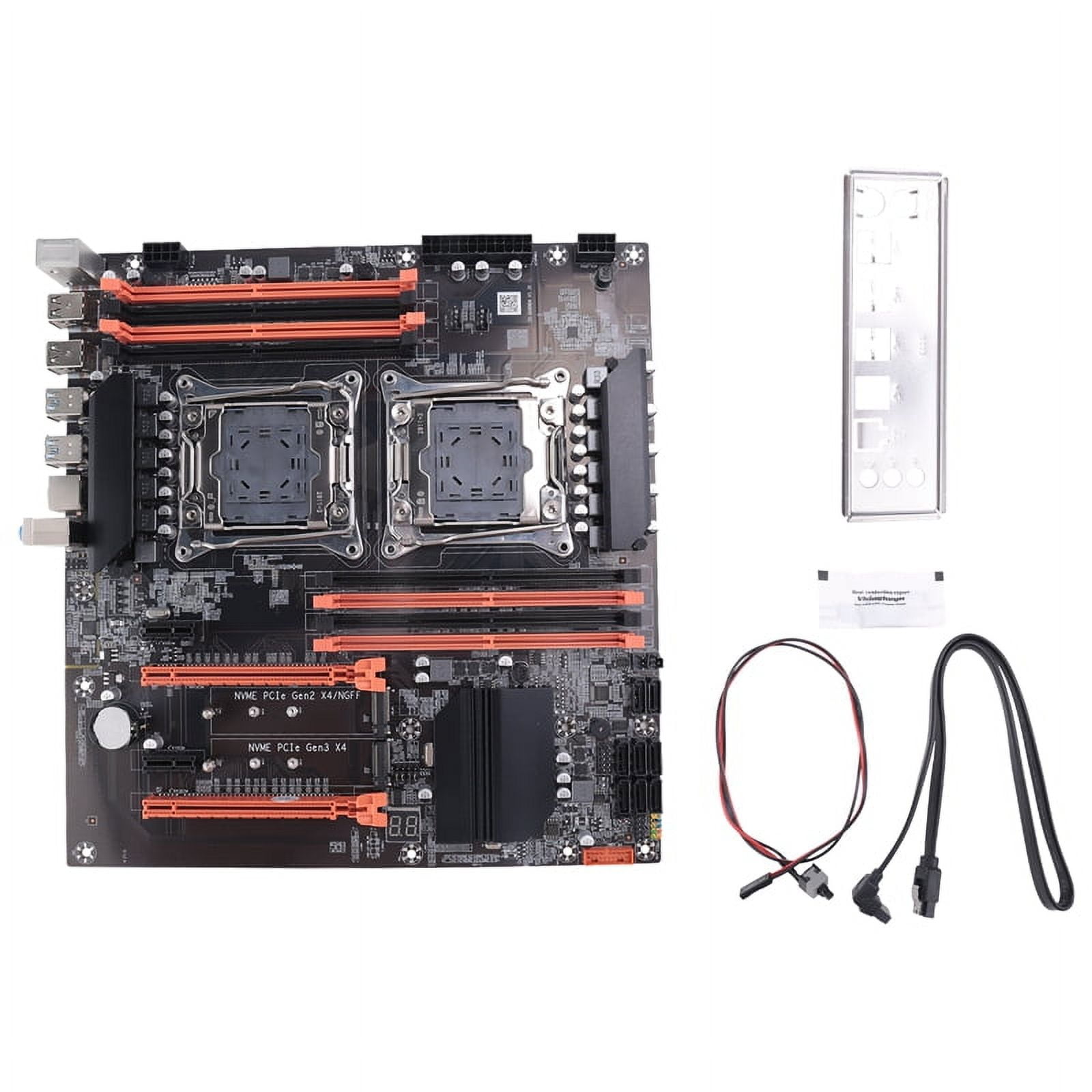 X99 Dual CPU Motherboard+ Cable+Switch Cable+Baffle+Thermal Grease LGA 2011 DDR4 Support 2011-V3 Motherboard