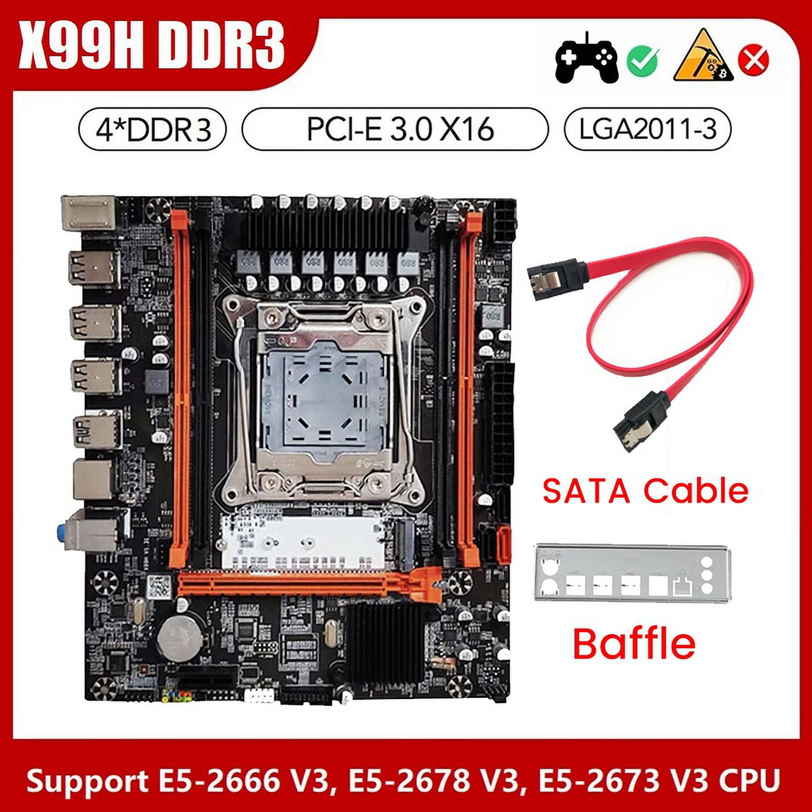 X99H Desktop Motherboard LGA2011-V3 B85 Chip DDR3X4 ECC Server Memory ...