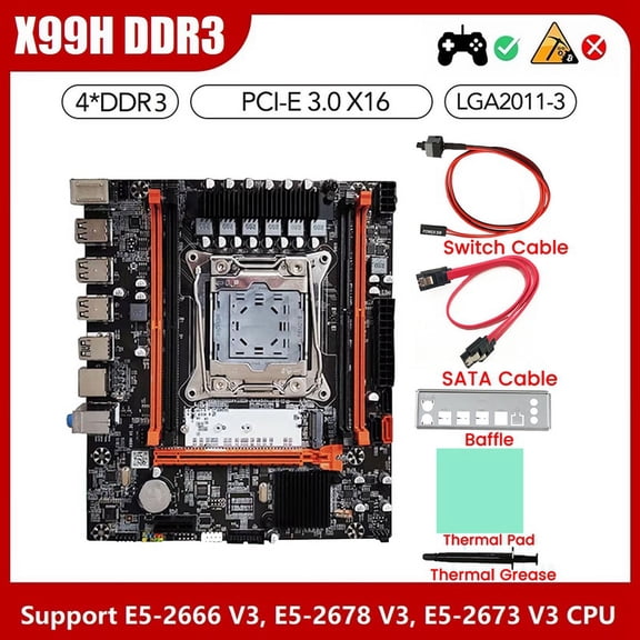 X99H Desktop Motherboard+Thermal Grease+Thermal Pad LGA2011-V3 Chip