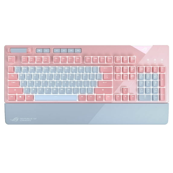 Asus ROG Strix Flare PNK LTD Gaming Keyboard - Cable Connectivity - USB Interface Multimedia, Volume Control Hot Key(s) - Windows - Mechanical Keyswitch - Pink, Gray