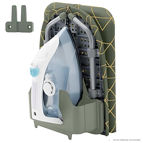 Green Iron Tabletop Folding Ironing Board with Wall Mount