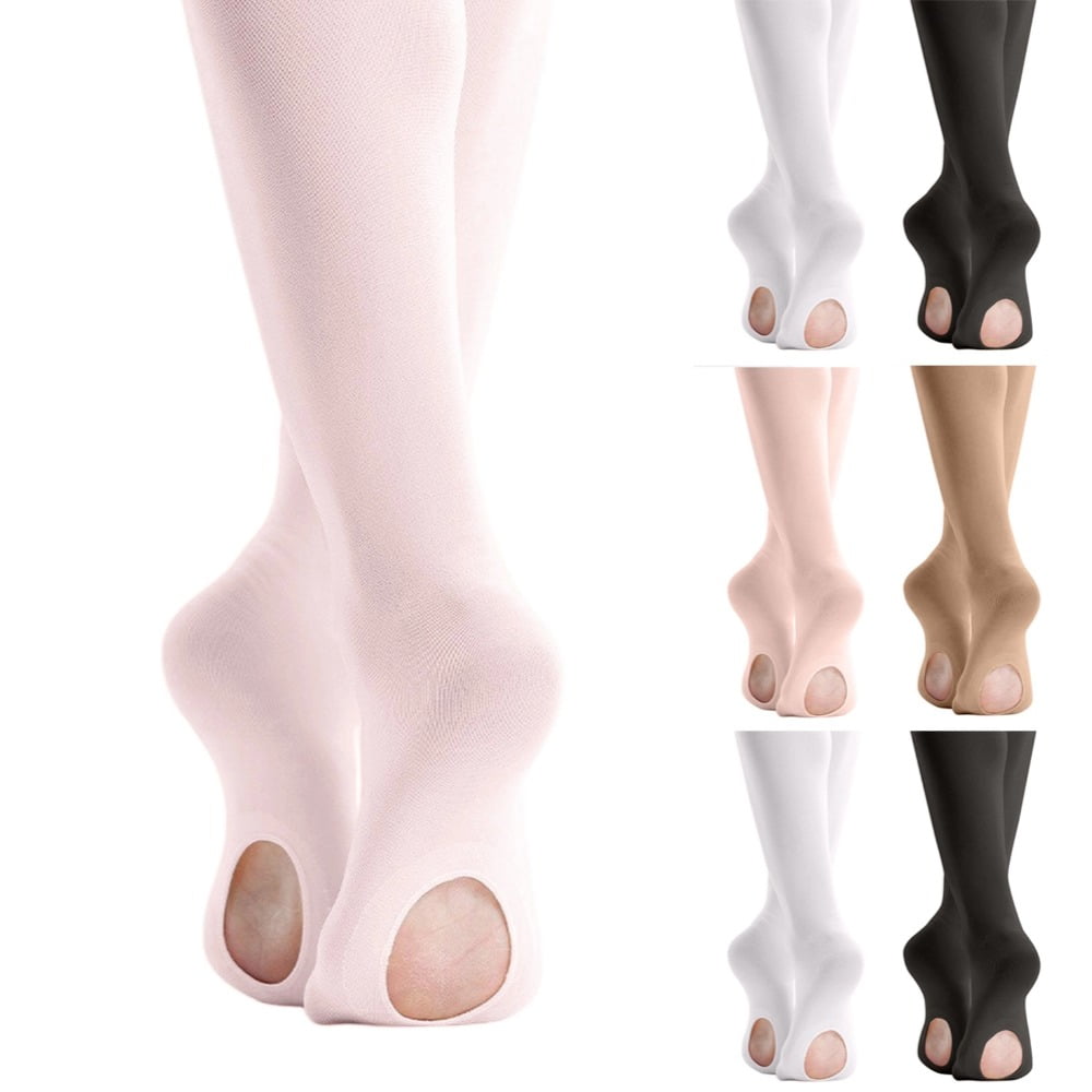 2 Pairs Girls Footless Dance Tights | 80D Ultra Soft Ballet Tights For Gymnastics & Everyday Wear