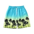 thumbnail image 1 of XADYUY Boys Swim Trunks Size 7 Quick Dry Boys Swim Shorts Cute Palm Tree Print Little Boys Bathing Suit Summer Hawaiian Athletic Teen Boys Swim Trunks,9-10 Years Green, 1 of 7