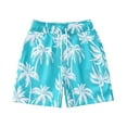 thumbnail image 1 of XADYUY Boys Swim Trunks Size 8 Quick Dry Beach Shorts Kids Cute Palm Tree Print Bathing Suit Toddler Boy Summer Hawaiian Athletic Youth Boys Swim Trunks,4-5 Years Light Blue, 1 of 6