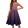 thumbnail image 1 of XADYUY Girls Beach Dress Casual A-Line Spaghetti Strap Midi Dress Cute Loose Gradient Swing Sundresses for Girls,3-4 Years Light Purple, 1 of 4