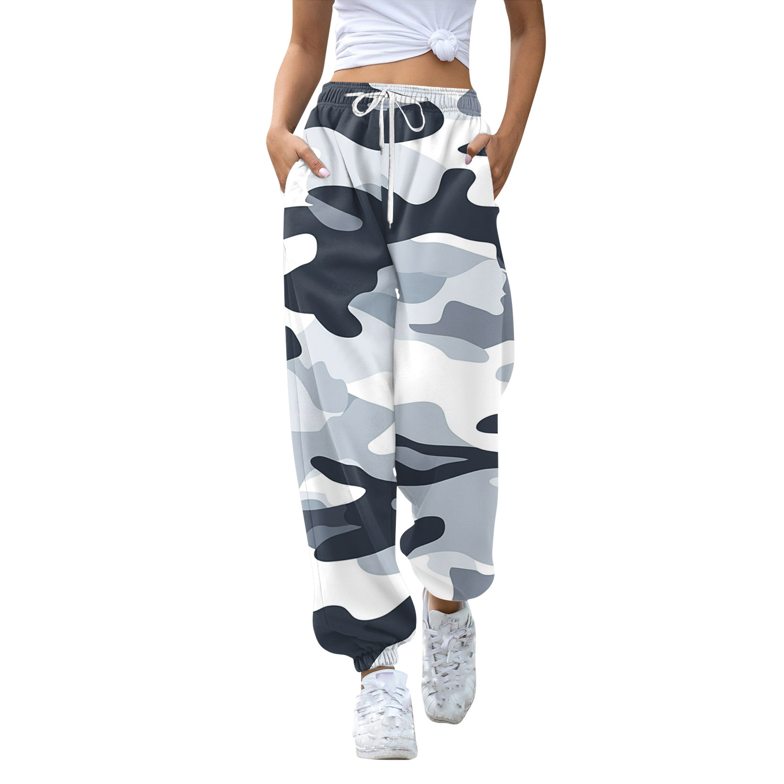 XADYUY Girls Camo Pants Size 8 Baggy Elastic Waist Kids Parachute with