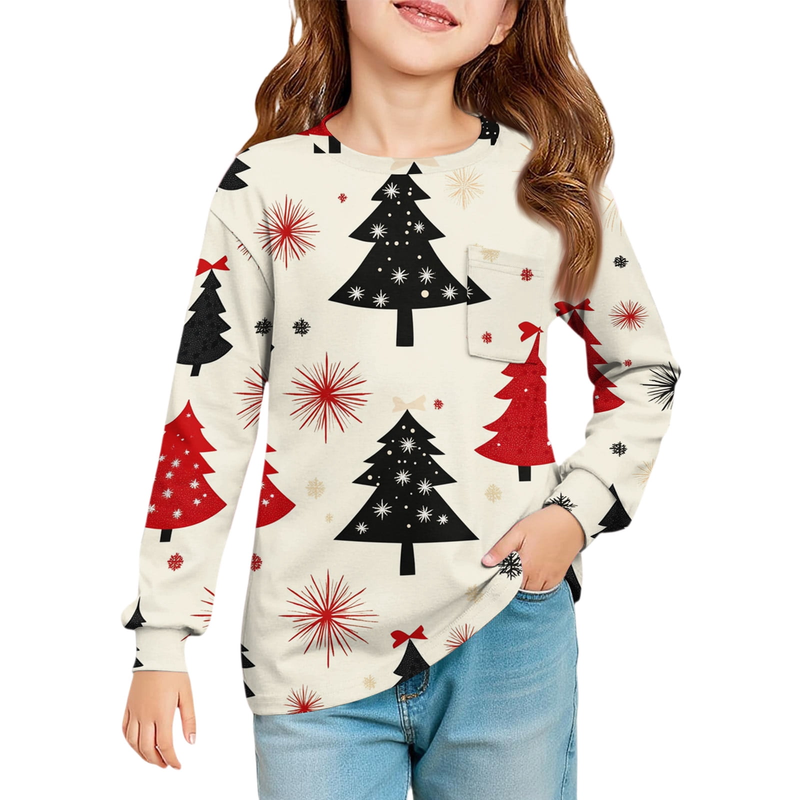 T-shirt Fille George Coton Manches Longues 11-12 Ans - Rose Imprimé Animal