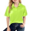 thumbnail image 1 of XADYUY Girls Golf Shirts Size 8-10 Short Sleeve Polo Shirts Button Down Solid Color School Uniform Shirts Soft Collared Golf Shirts for Kid,10-11 Years Fluorescent Green, 1 of 5