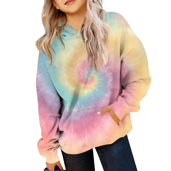 XADYUY Girls Hoodies Size 14-16 Cute Oversized Hooded Sweatshirts for Teen Girls Oversized Long Sleeve Pullover Sweatshirts for Girls Casual Fall Shirt for Teen Girls with Pocket,11-12 Years Sky Blue