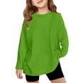 thumbnail image 1 of XADYUY Girls Long Sleeve Tops 7-16 Casual Oversized Crewneck Tshirts for Girls Winter Basic Top for Girls Cotton Girls Blouses,3-4 Years Light Green, 1 of 4