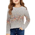 thumbnail image 1 of XADYUY Girls Long Sleeve Tops 7-16 Crewneck Winter Tshirts for Girls Pleated Basic Girls Tops Loose Vintage Floral Print Girls Sweatshirts,11-12 Years, 1 of 5