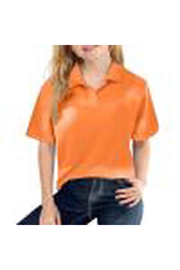 Girls Polo Shirt Size 7 Short Sleeve Polo Shirts for Girls Button Down Solid Color School Uniform Shirts Basic Collared Tshirts for Kids Girls,7-8 Years Orange