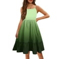 thumbnail image 1 of XADYUY Girls Summer Dress Size 14-16 Casual A-Line Spaghetti Strap Cami Dresses Cute Gradient Swing Loose Sundresses for Girls,3-4 Years Green, 1 of 4