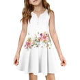 thumbnail image 1 of XADYUY Girls Summer Dresses 10/12 Button A-Line Sleeveless Tank Dresses Vintage Floral Pleated V-Neck Swing Sundresses with Pockets for 4-14t Kids, 1 of 6