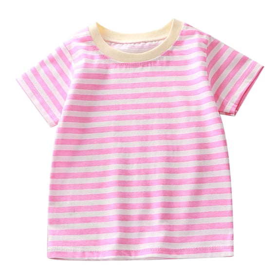 XADYUY Girls Tshirts 7-8 Years Old Summer Colorblock Short Sleeve Toddler Girls T-Shirts Tshirt Trendy Crewneck Cotton Tops,Pink,9-10Years