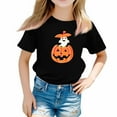 thumbnail image 1 of XADYUY Halloween Shirts for Kids Girls Spooky Ghost Pumpkin Graphic Shirts for Kids Girls Crewneck Short Sleeve T Shirts for Girls Fall Funny Scary Top for Girls,3-4 Years, 1 of 4