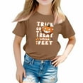 thumbnail image 1 of XADYUY Halloween Shirts for Kids Girls Spooky Trick or Treat Shirts for Kids Crewneck Short Sleeve T Shirts for Girls Fall Funny Cute Top for Girls,2-3 Years, 1 of 4